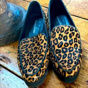 Donald J Pliner Leopard Platforn Lugged Loafers size 7.5